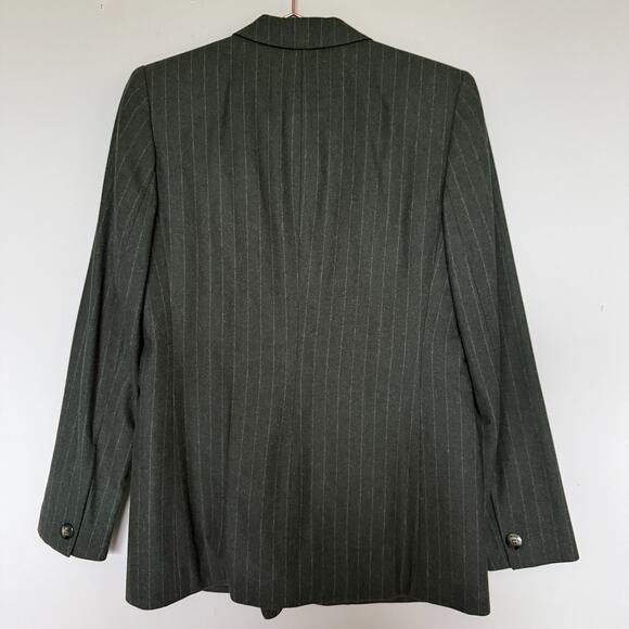 Saks Fifth Avenue Folio Women Blazer Set 6 Wool Two Piece Stripe Corpcore Office - Picture 6 of 10